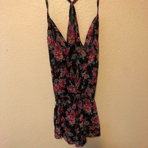 Sheer floral romper
